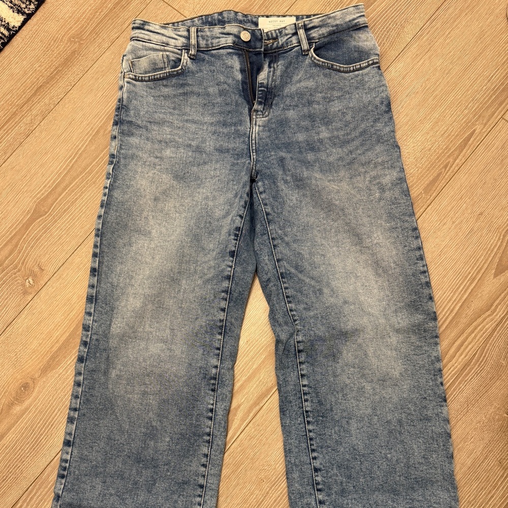 Noisy may Blue Flare Wide Leg Jeans Vintage Style